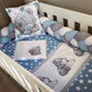 Cot Bedding - Blue Tatty Set 02