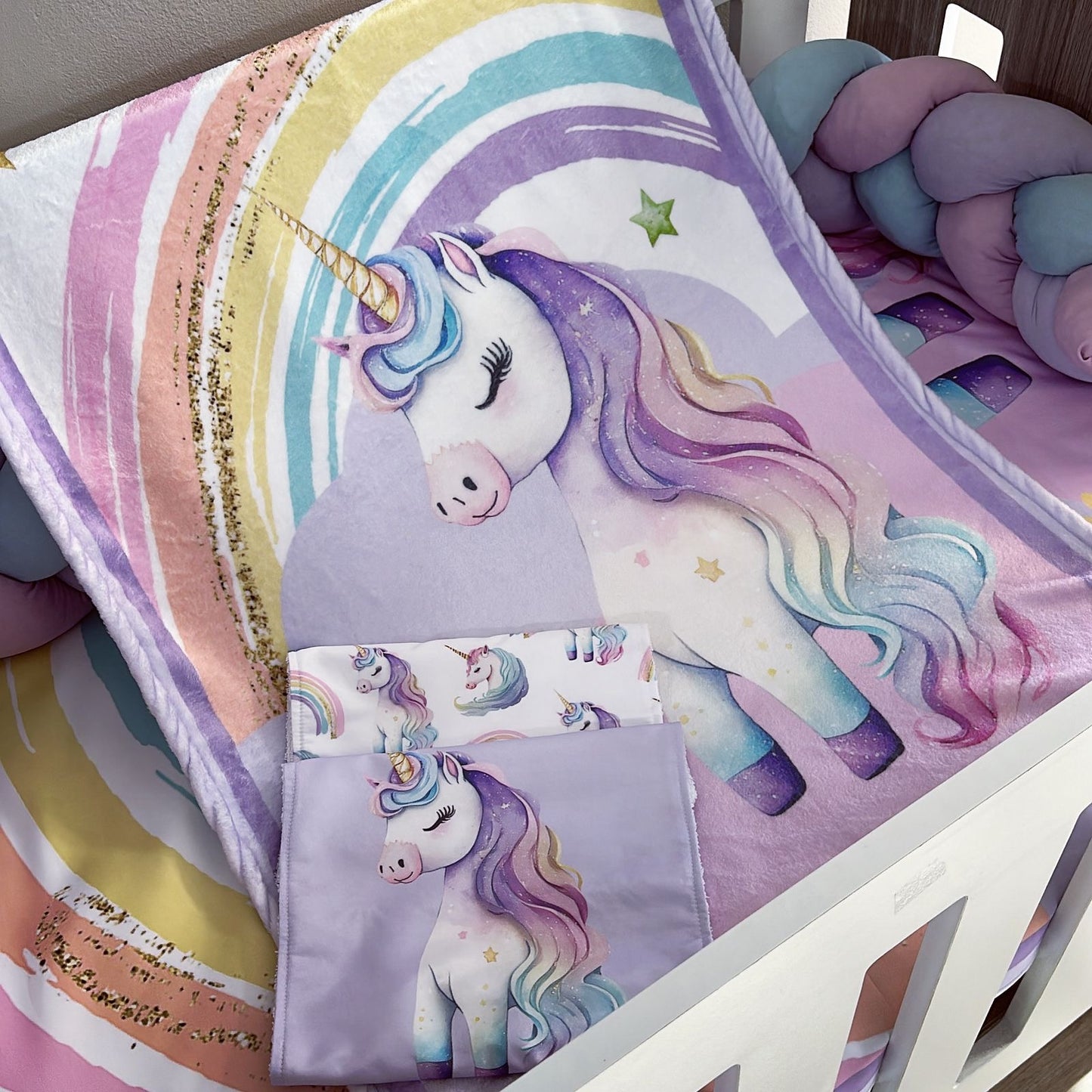 Cot Bedding - Pink Unicorn Set 13