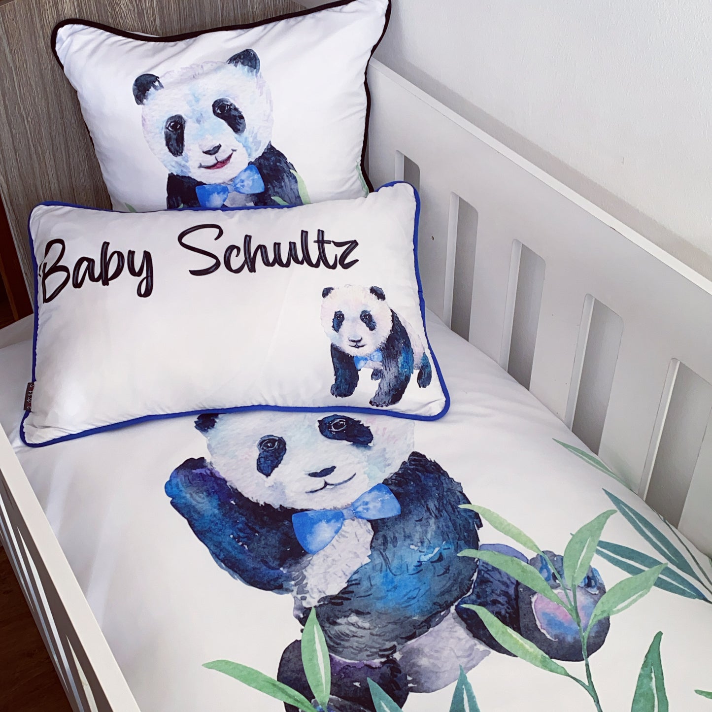 Cot Bedding - Black Panda Set 03