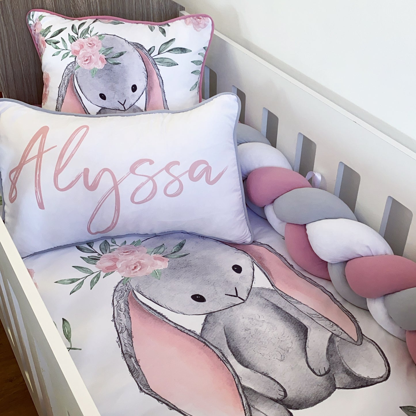 Cot Bedding - Pink Bunny Set 25