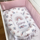 Cot Bedding - Pink Boho Rainbow Set 11