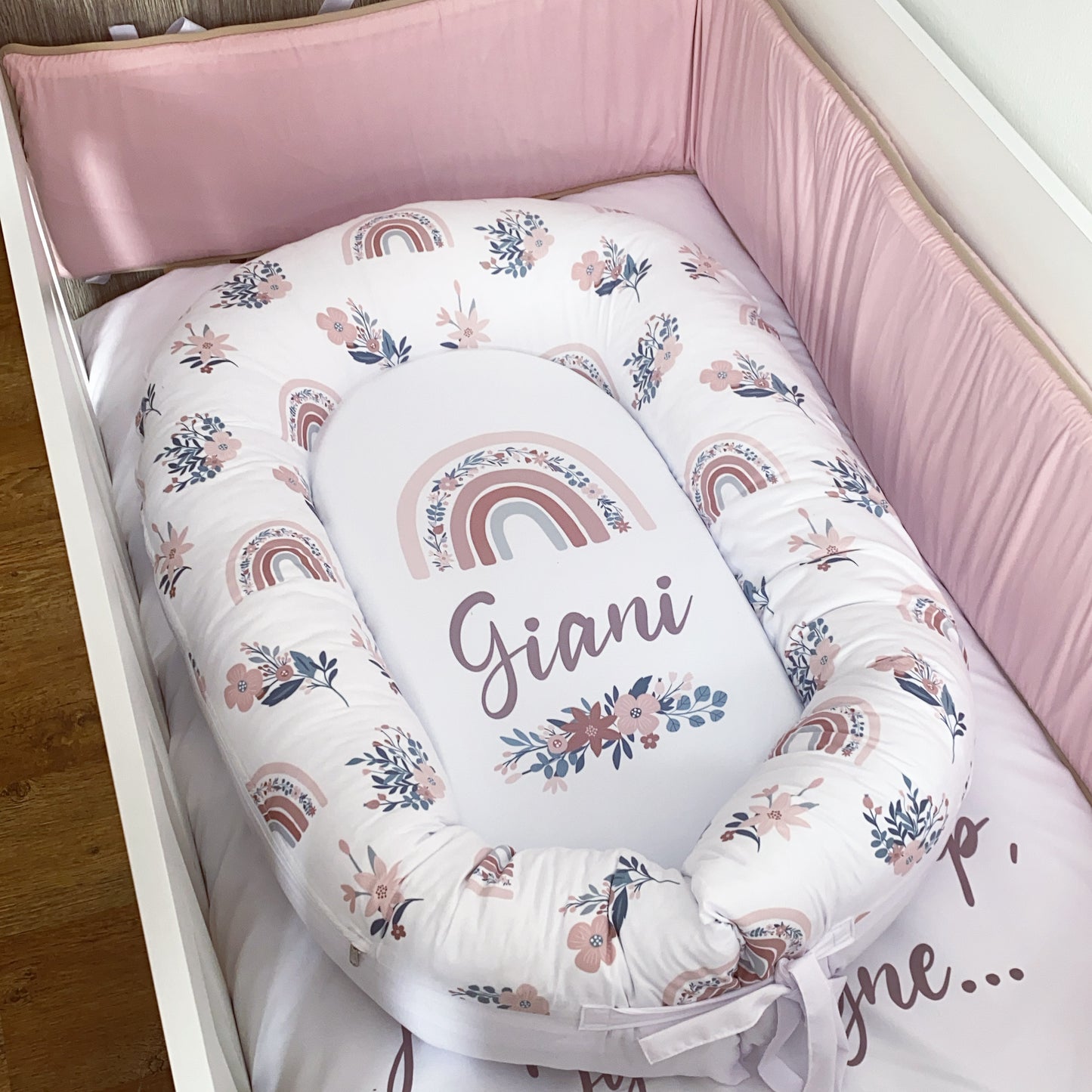 Cot Bedding - Pink Boho Rainbow Set 11
