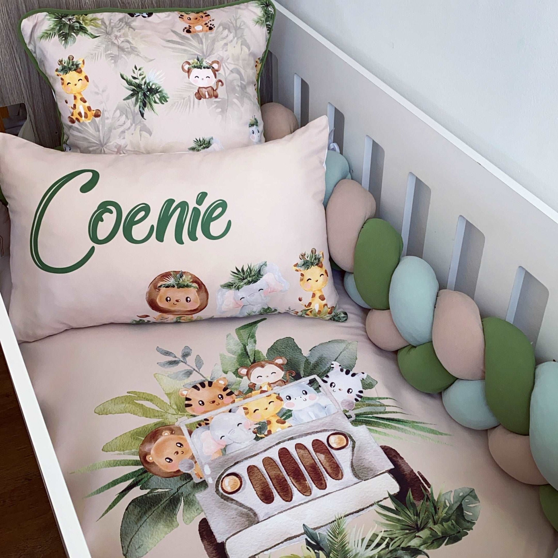 Cot Bedding - Green Safari Set 07
