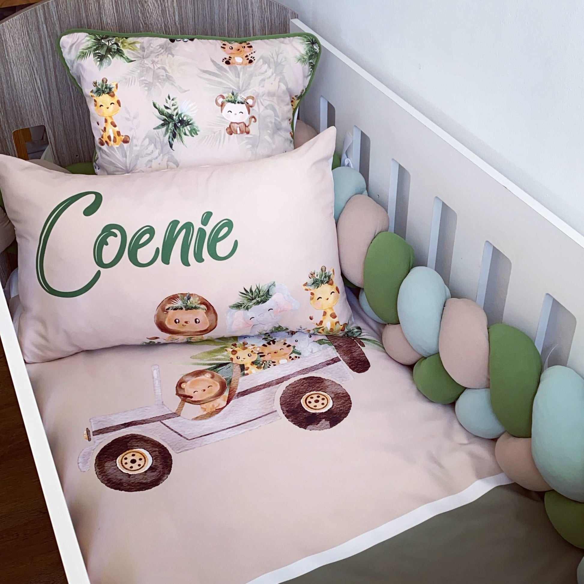 Cot Bedding - Green Safari Set 07