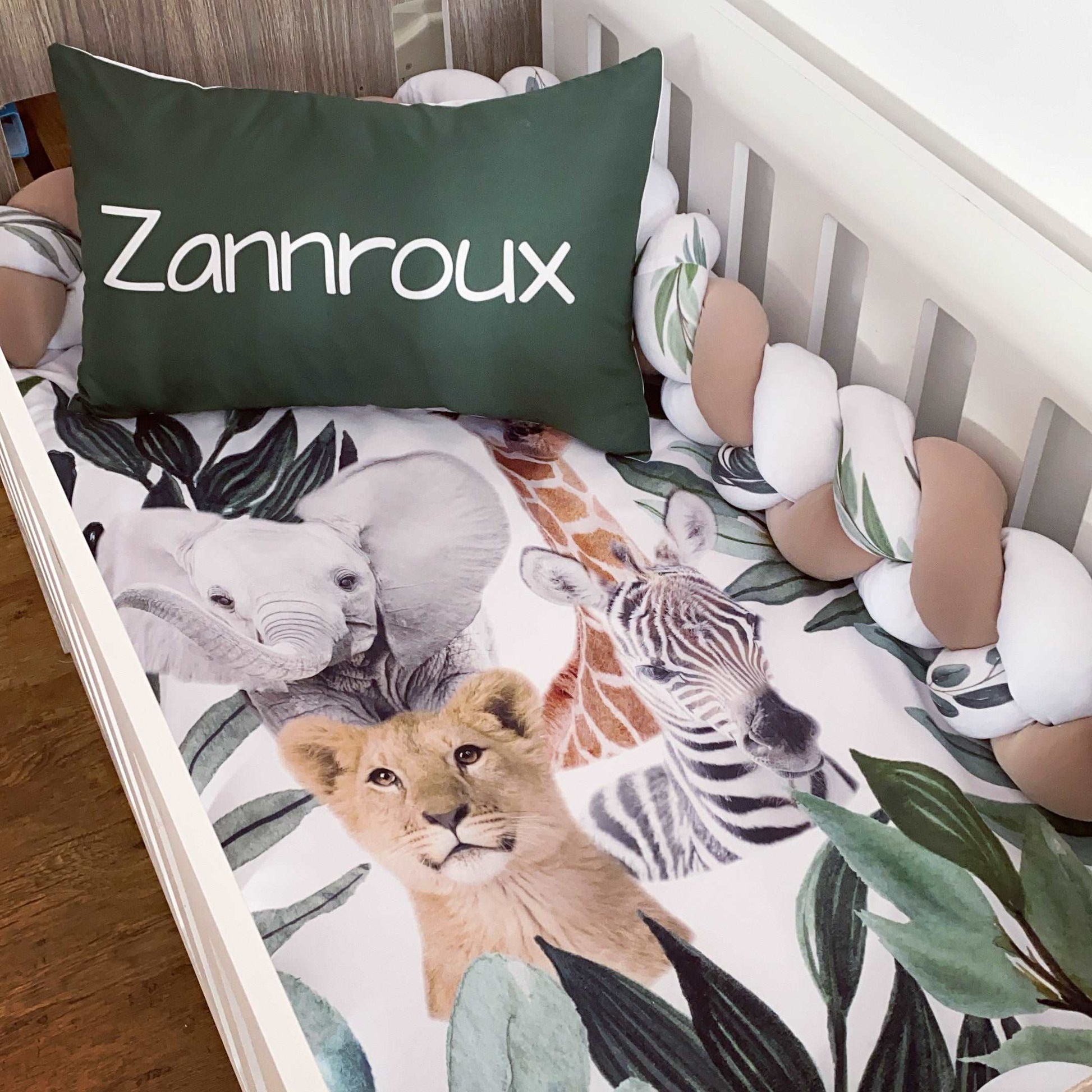 Cot Bedding - Green Safari Set