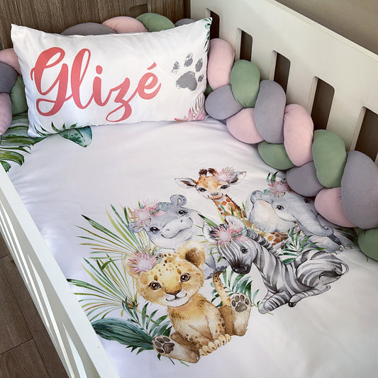 Cot Bedding - Pink Safari Set 19