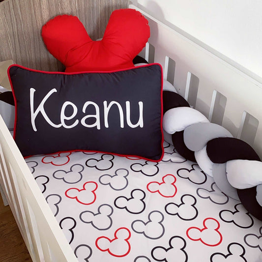 Cot Bedding - Red Black Mouse Set