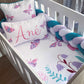 Cot Bedding - Purple Butterfly Set 01