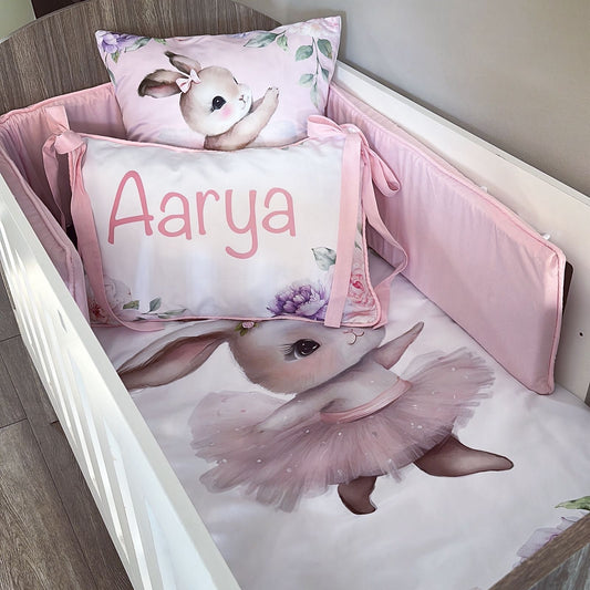 Cot Bedding - Pink Bunny Set 33