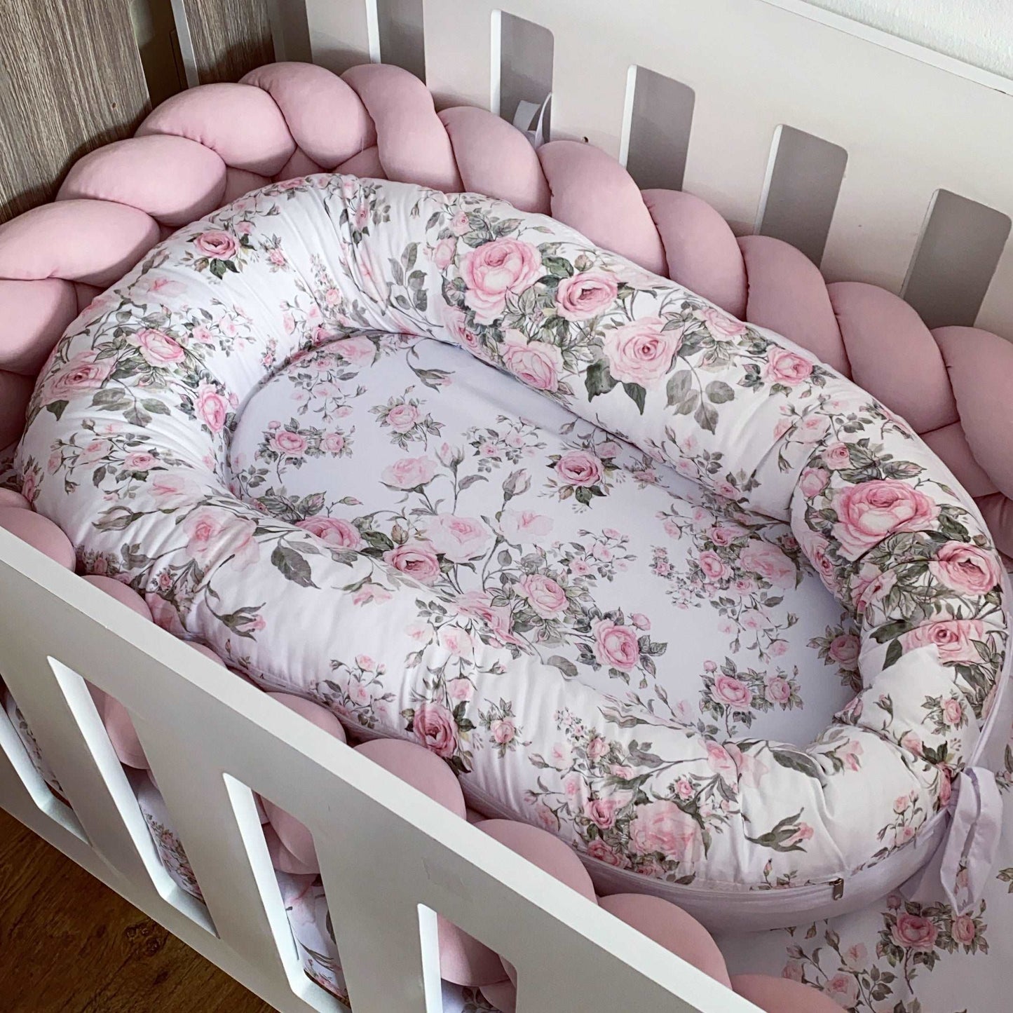 Cot Bedding - Pink Floral Set 03