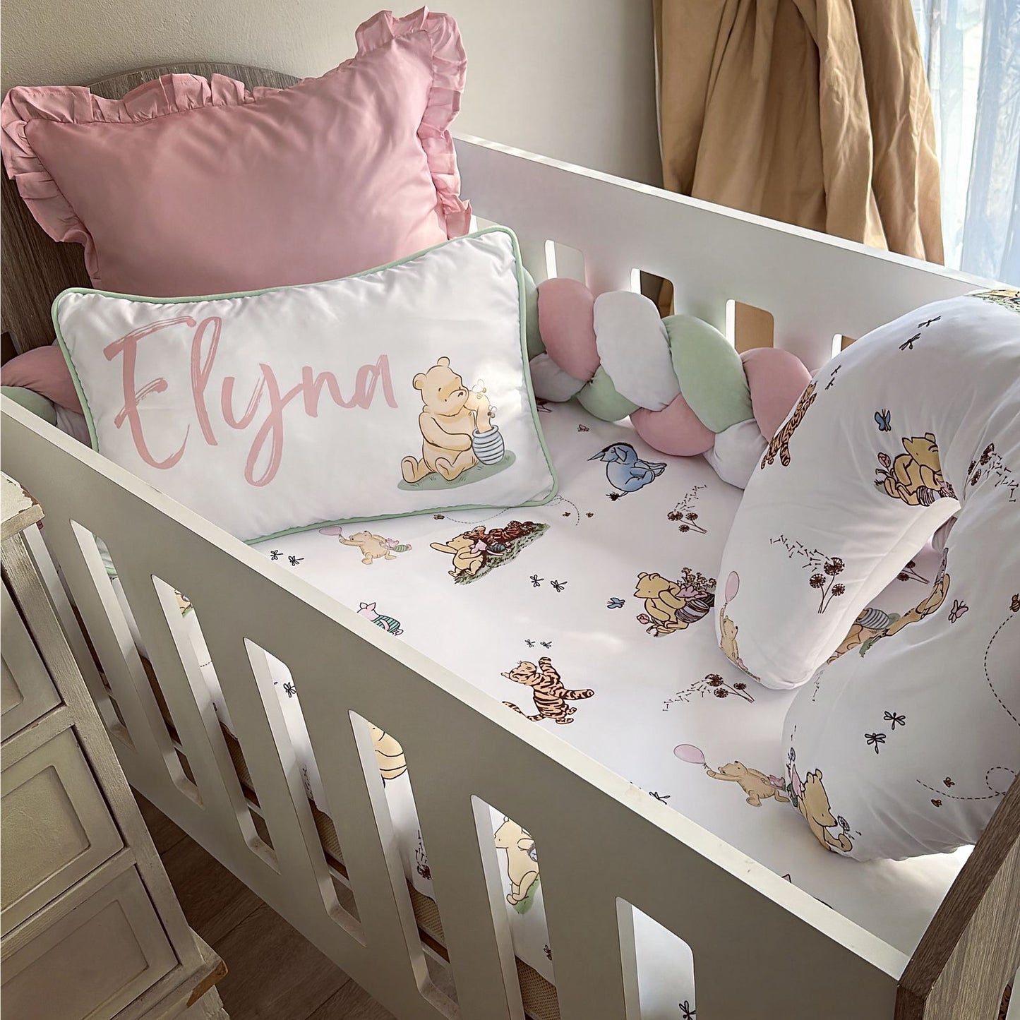 Cot Bedding - Pink Winnie the pooh set 06