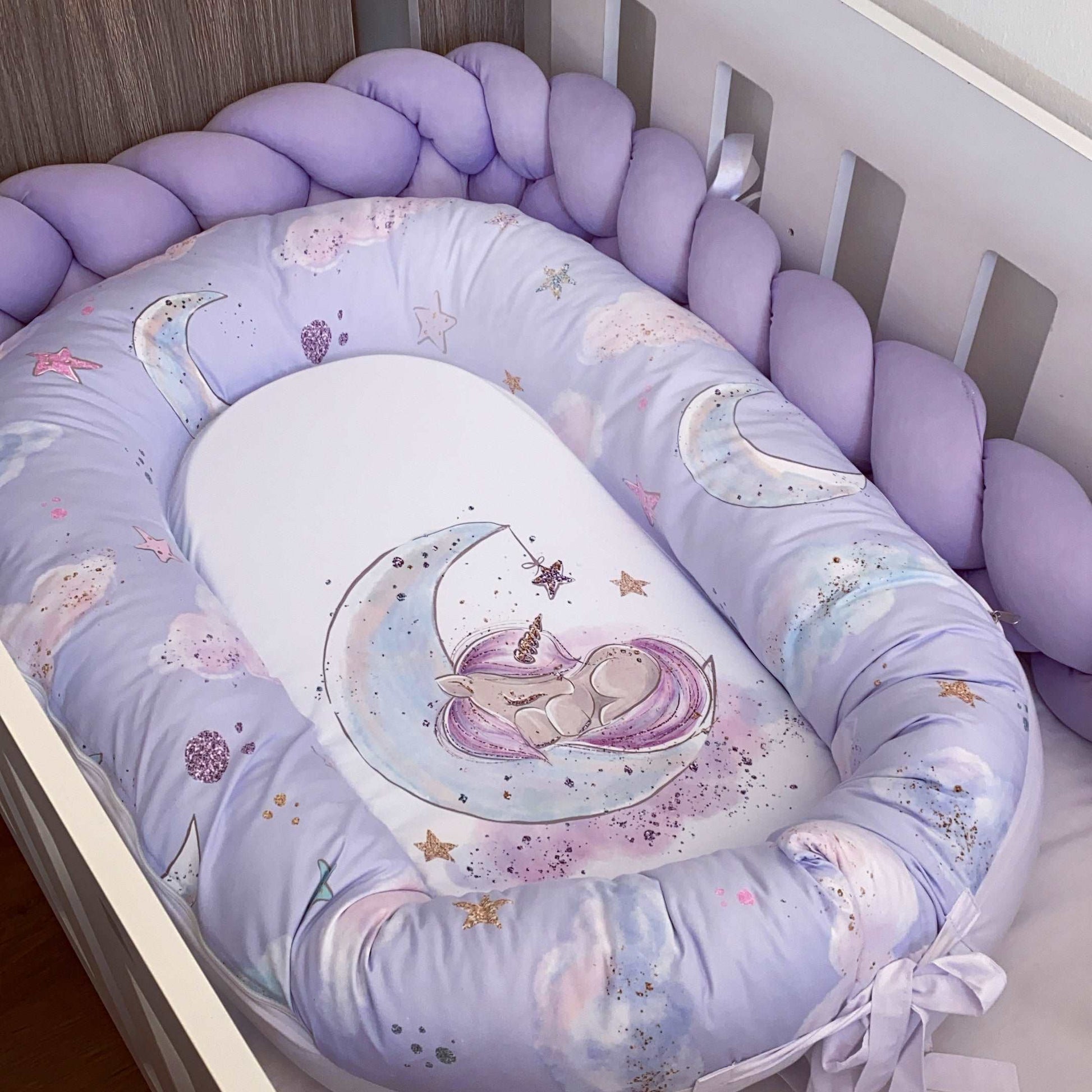 Cot Bedding - Lilac Unicorn Set 01