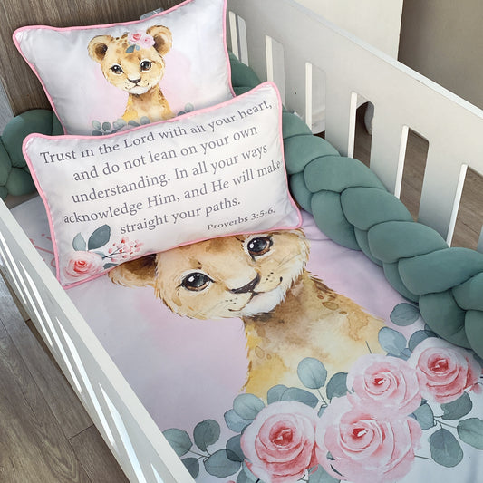 Cot Bedding - Pink Lion Set 01