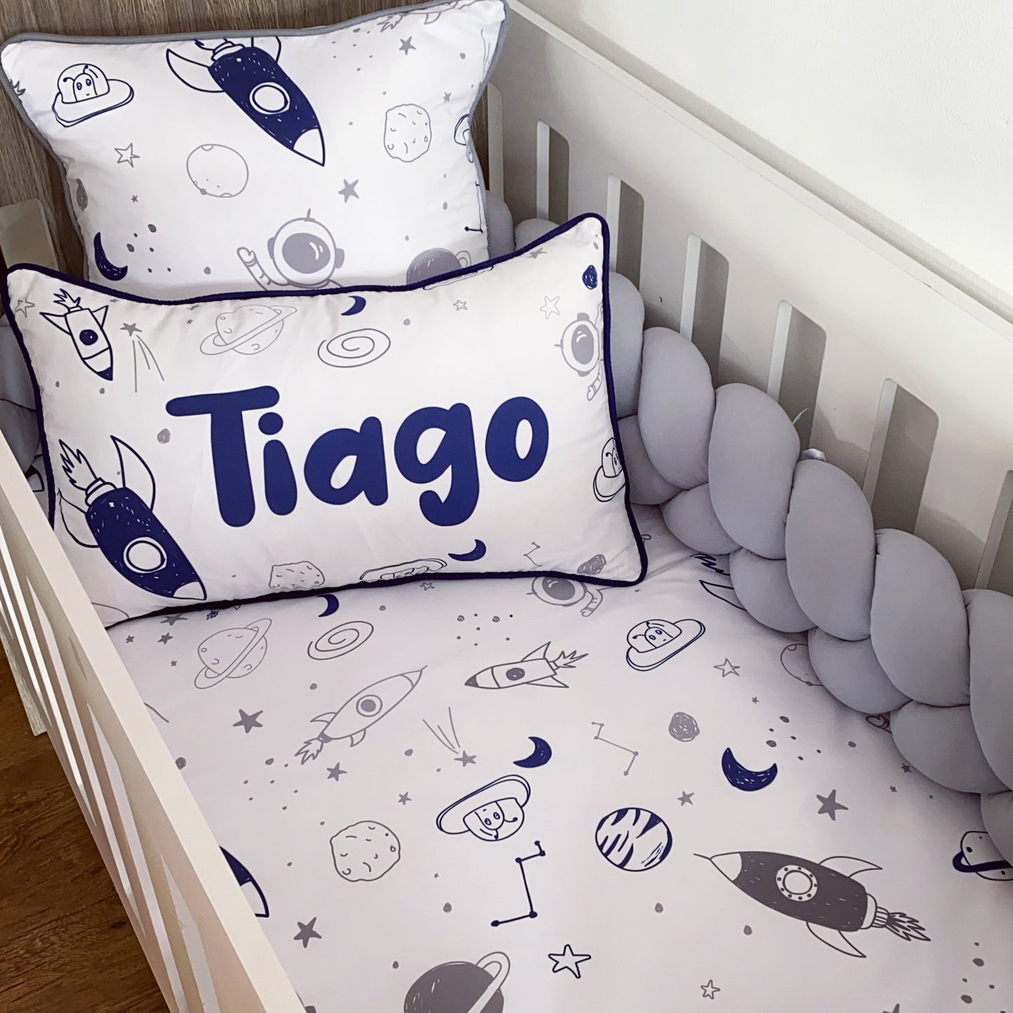 Cot Bedding - Blue Space Set 04