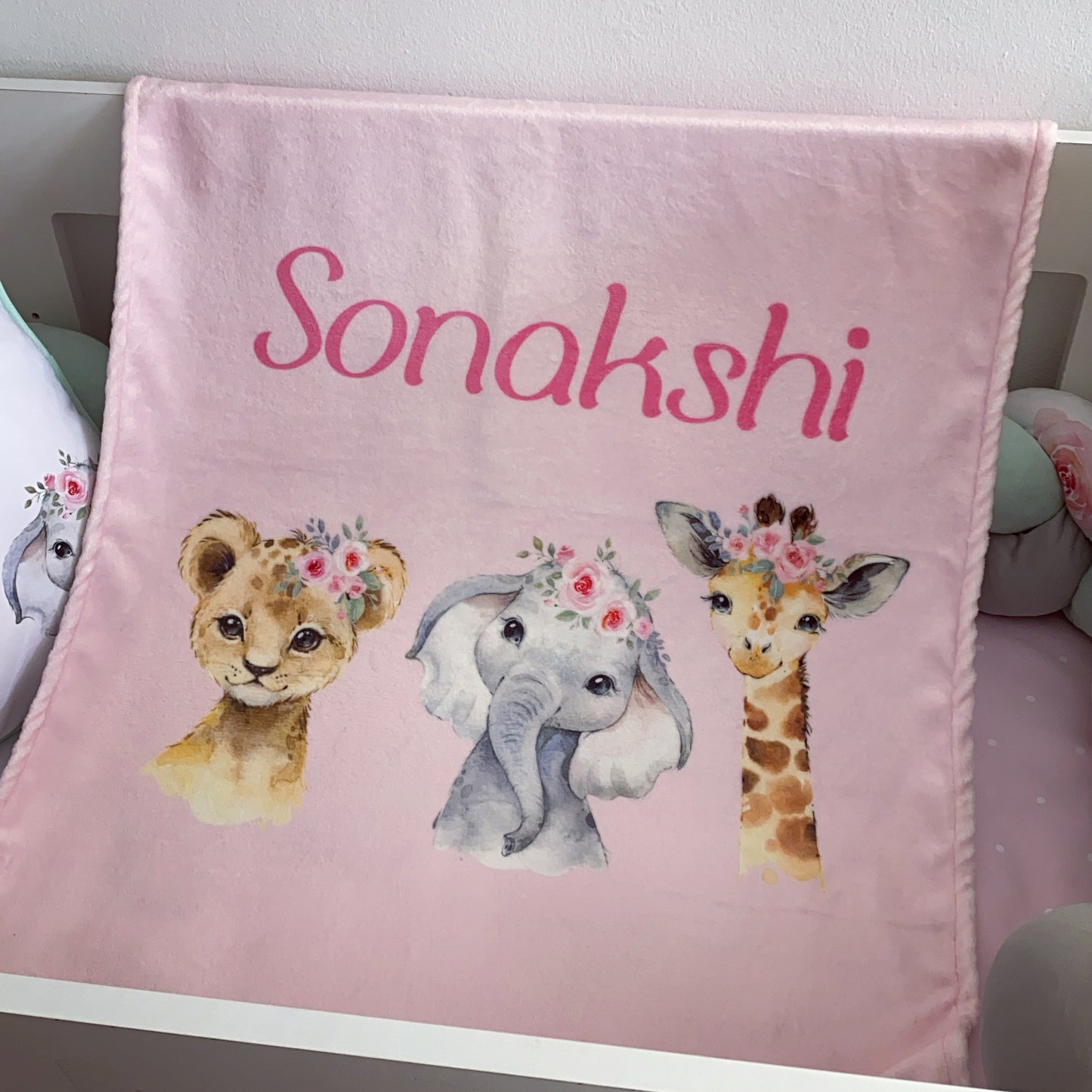 Cot Bedding - Pink Safari Set 25