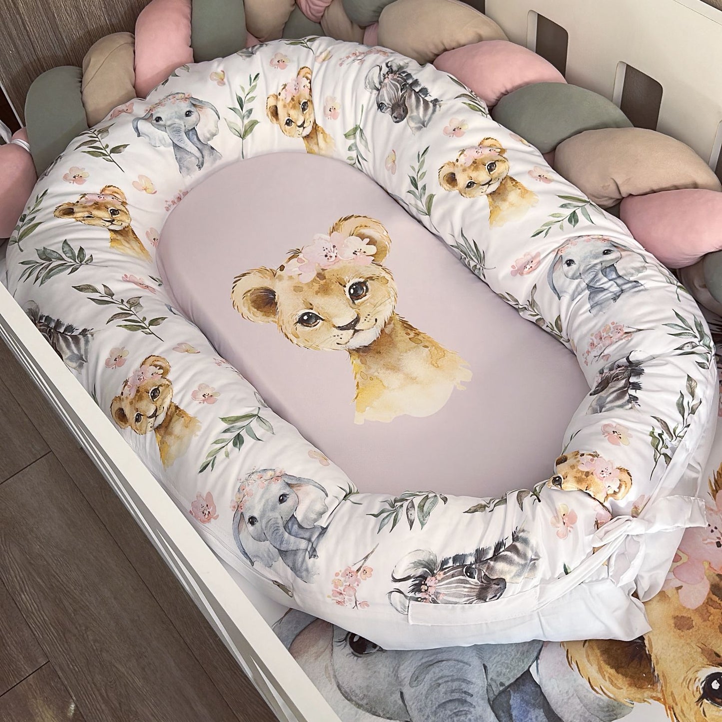 Cot Bedding - Pink Safari Set 42