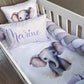 Cot Bedding - Purple Elephant Set 01