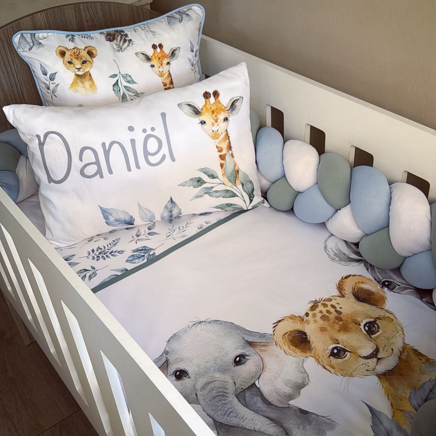 Cot Bedding - Grey Green Safari Set 05