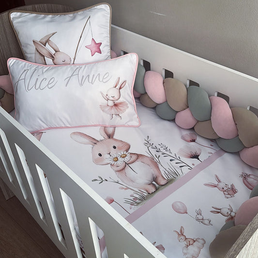 Cot Bedding - Pink Bunny Set 14