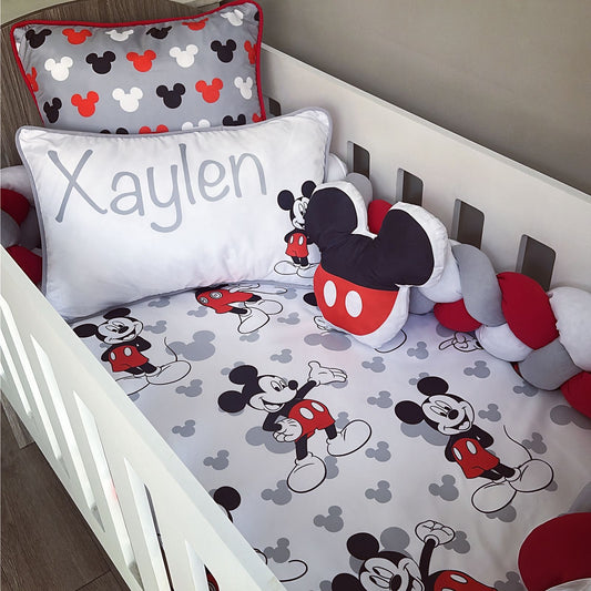 Cot Bedding - Red Black Mouse Set 04