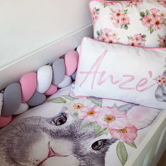 Cot Bedding - Grey Bunny Set 03