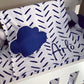 Cot Bedding - Navy Stripe Set 01