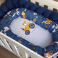Cot Bedding - Dark Blue Construction Set 01
