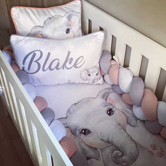Cot Bedding - Stone Elephant Set 01