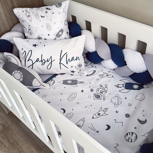 Cot Bedding - Blue Space Set 03