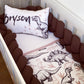 Cot Bedding - Brown Dinosaur Set 01