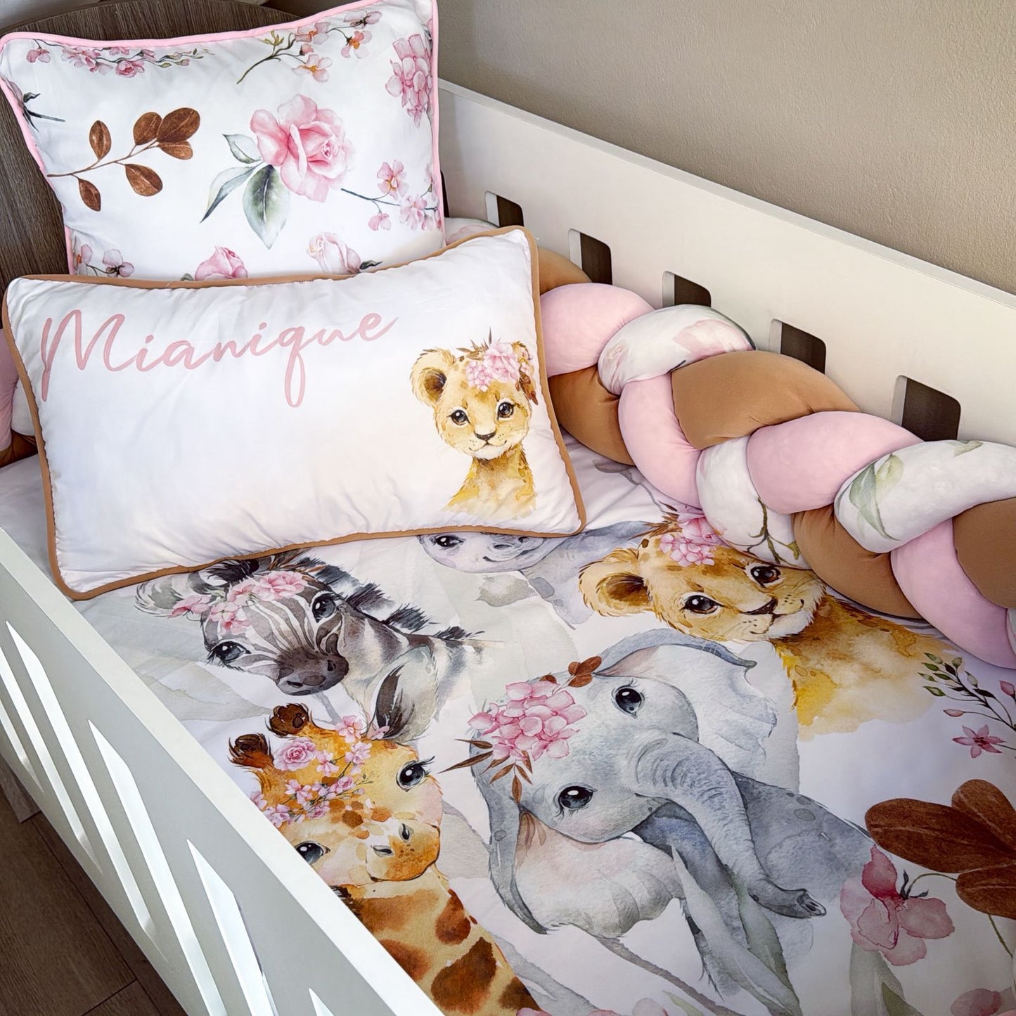 Cot Bedding - Pink Safari Set 43