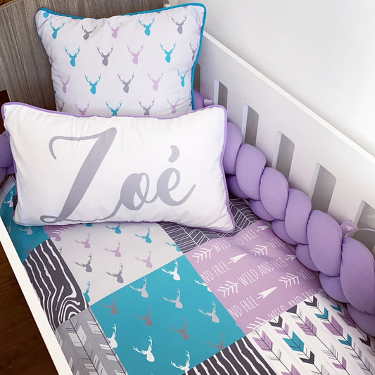 Cot Bedding - Purple Wild and Free Set 01