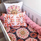 Cot Bedding - Coral Madala Floral Set 01