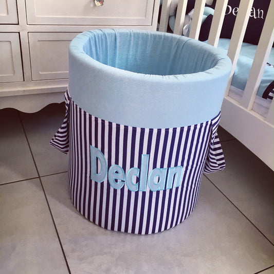 Standard Laundry Barrel - Blue Black Stripe 01