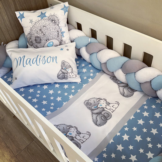 Cot Bedding - Blue Tatty Set 02