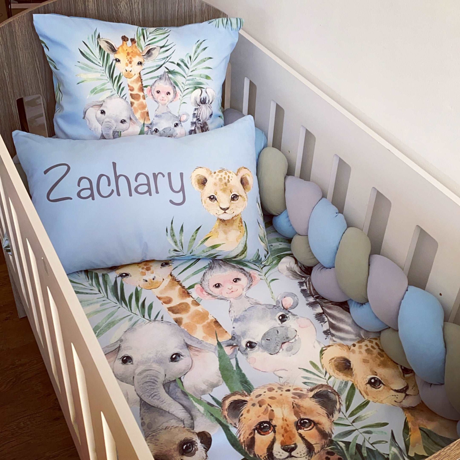 Cot Bedding - Blue Safari Set 2