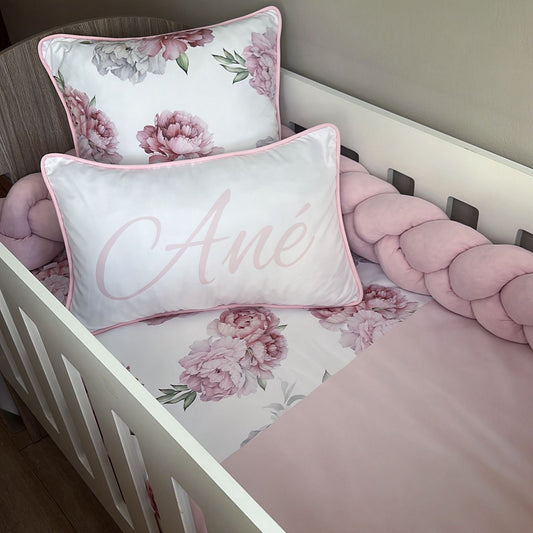 Cot Bedding - Pink Peony Set 03