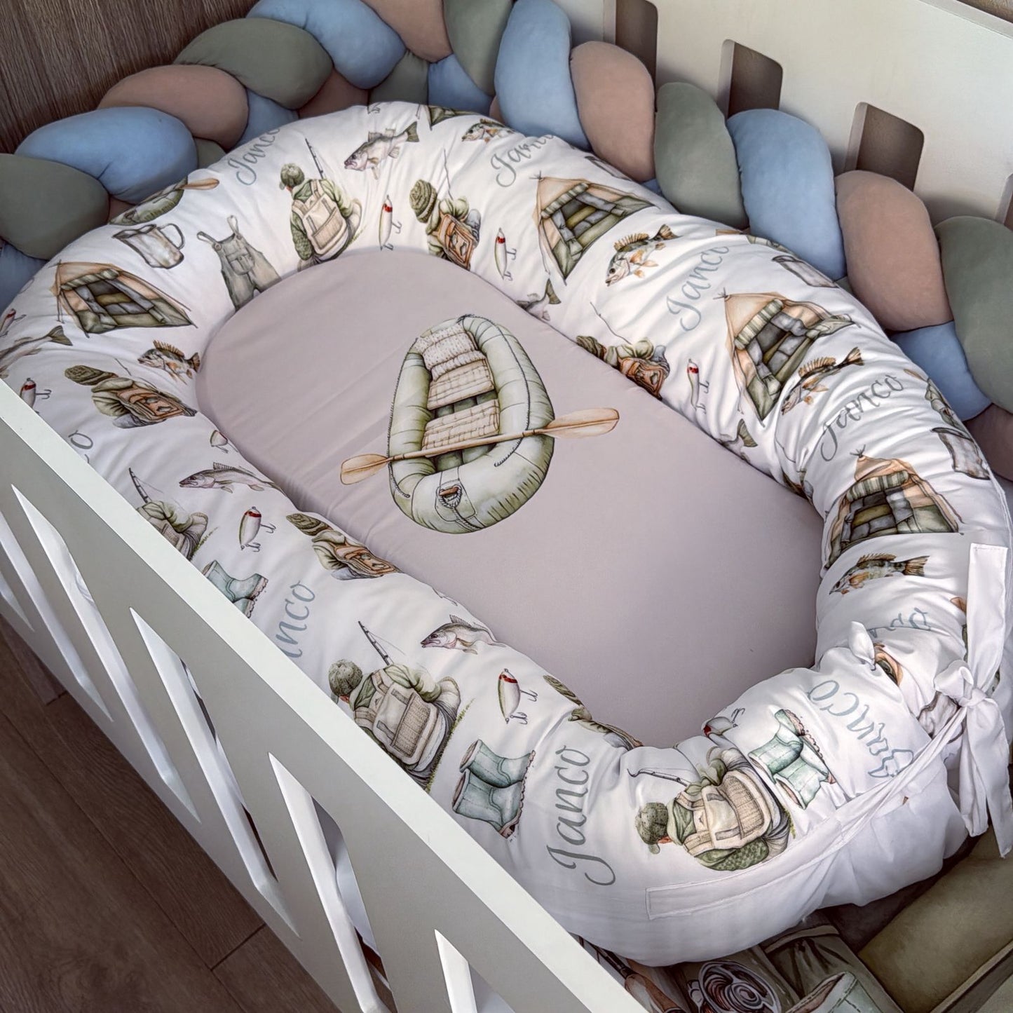 Cot Bedding - Blue Fishing Set 02