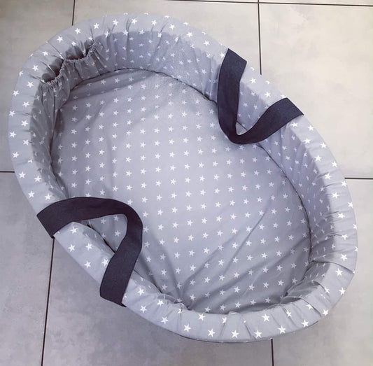 Carry Cot - Grey Stars 03