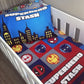 Cot Bedding - Blue Red Superhero Set 02