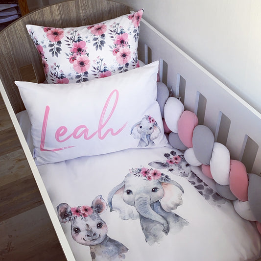 Cot Bedding - Pink Safari Set 38