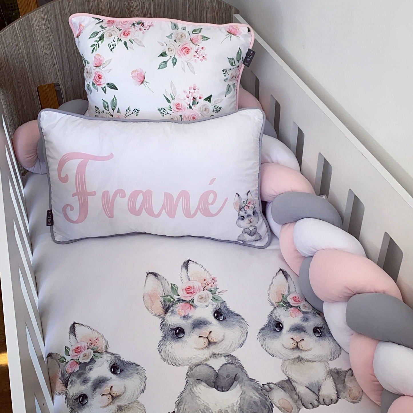 Cot Bedding - Pink Bunny Set 07