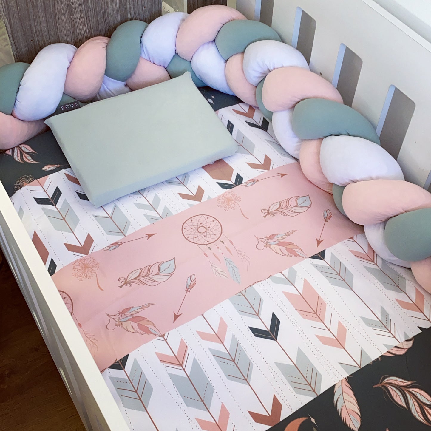 Cot Bedding - Pink Dreamcatcher Set 02