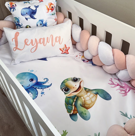 Cot Bedding - Pink Ocean Set 01