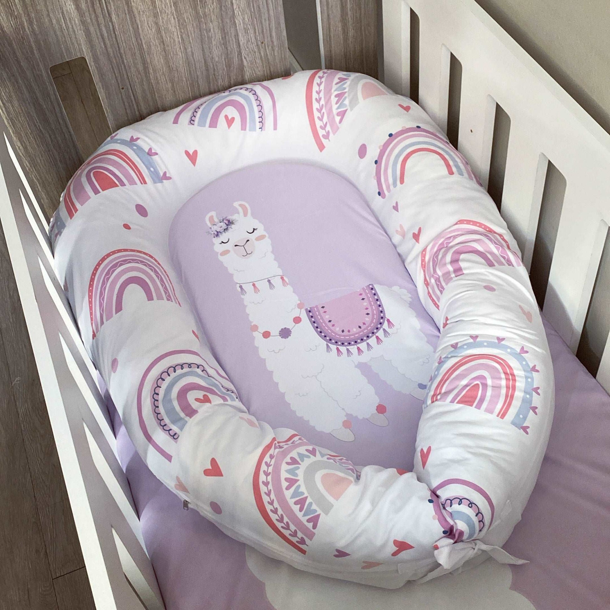 Cot Bedding - Lilac Llama Set 01