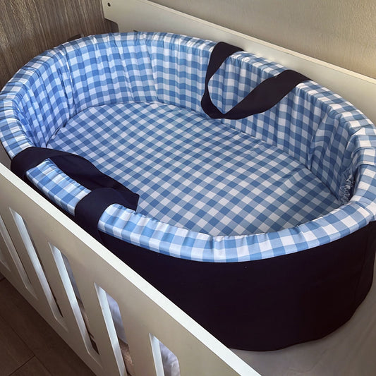 Carry Cot - Blue Check 01