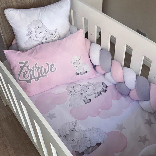 Cot Bedding - Pink Sheep Set 01