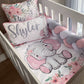 Cot Bedding - Pink Elephant Set 01