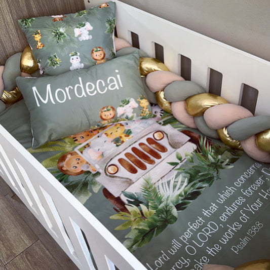 Cot Bedding - Grey Safari Set 03