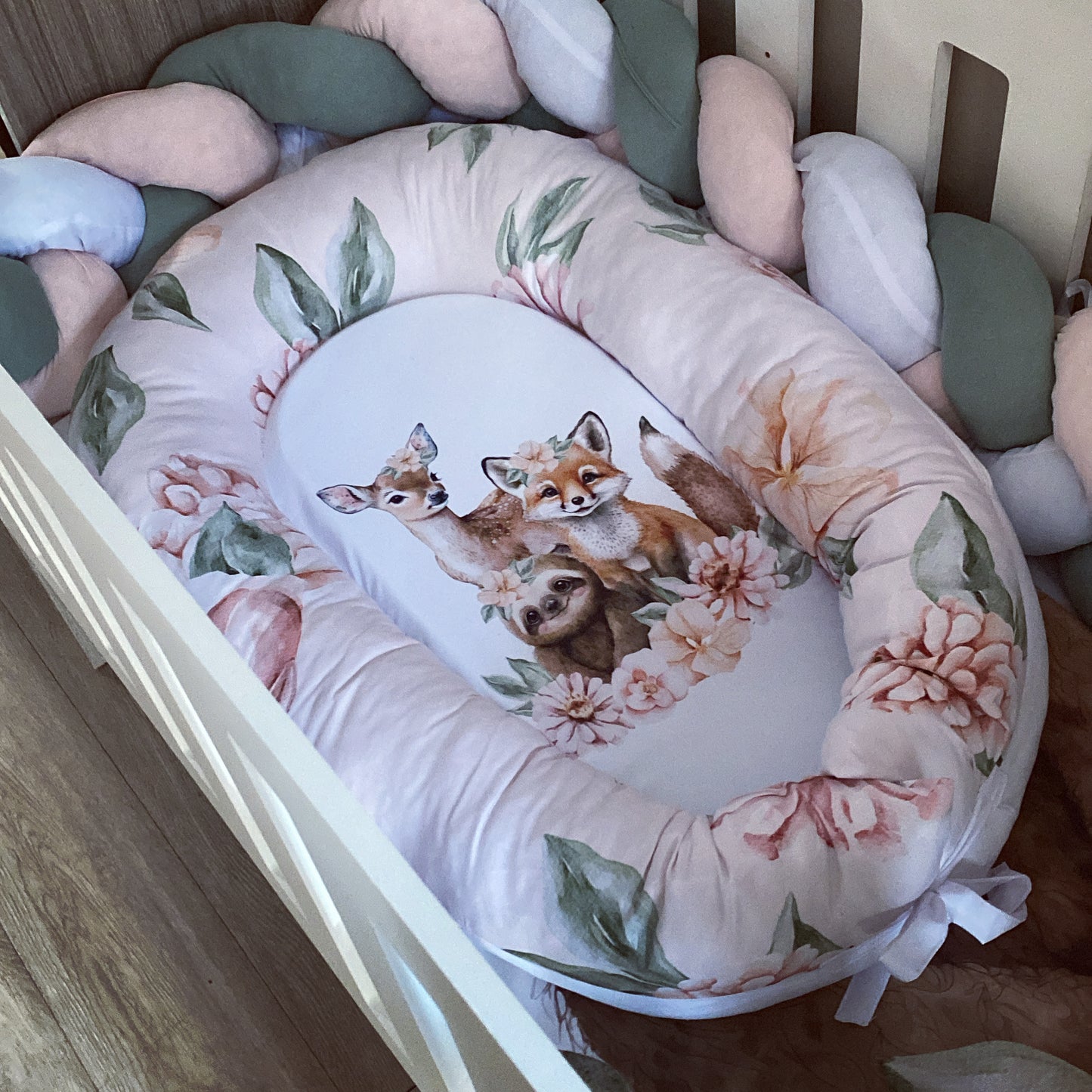 Cot Bedding - Pink Woodlands set 06